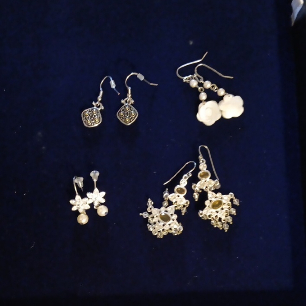 Elegant Silver and Gold Women's Earrings Set